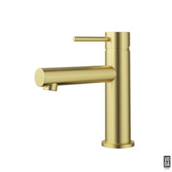 Pure Basin Mixer Straight Spout Brushed Gold