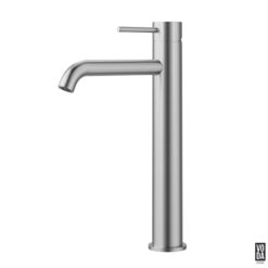 Pure Tall Basin Mixer Curved Spout Brushed Nickel