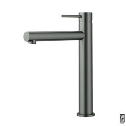 Pure Tall Basin Mixer Straight Spout Gun Metal