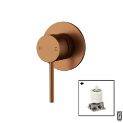 Pure Shower Mixer Set Brushed Copper