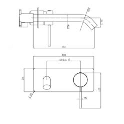 Alternative view of Pure Wall Basin/Bath Single Back Plate Trim Kit Only Matte Black