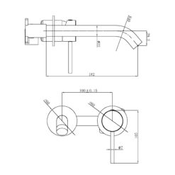 Alternative view of Pure Wall Basin/Bath Separate Back Plate Trim Kit Only Matte Black