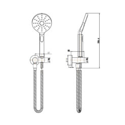 Alternative view of Pure Multi Function Hand Shower on Bracket Matte Black