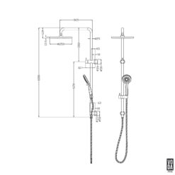 Alternative view of Pure 2 in 1 Twin Shower Matte Black