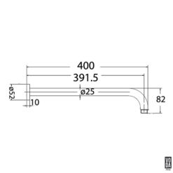 Alternative view of Pure 400mm Round Shower Arm Matte Black