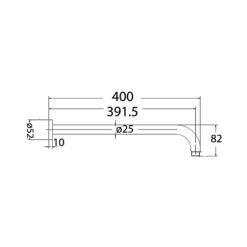 Alternative view of Pure 400mm Round Shower Arm Brushed Gold