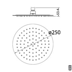 Alternative view of Pure 250mm Stainless Steel Shower Rose Matte Black