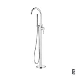 Pure Floor Standing Bath Filler with Hand Shower Chrome