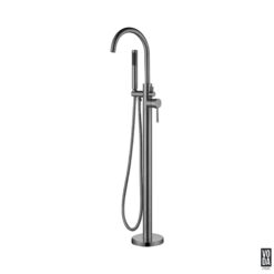 Pure Floor Standing Bath Filler with Hand Shower Gun Metal