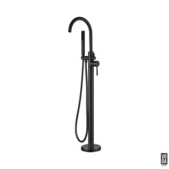 Pure Floor Standing Bath Filler with Hand Shower Matte Black