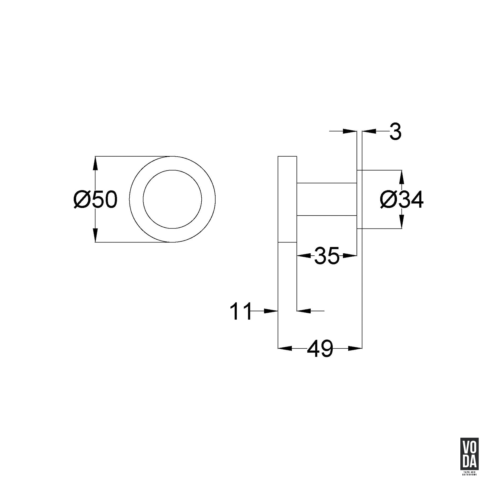 Pure Robe Hook Brushed Copper - Image 2
