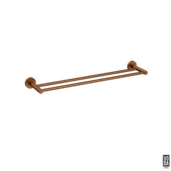 Pure 600mm Double Towel Rail Brushed Copper