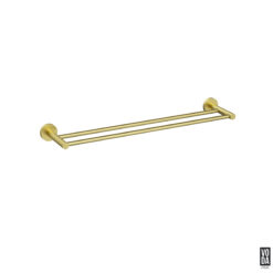 Pure 600mm Double Towel Rail Brushed Gold
