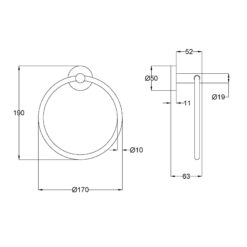 Alternative view of Pure Towel Ring Chrome
