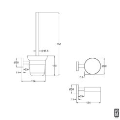 Alternative view of Pure Toilet Brush Holder Matte Black