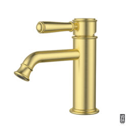 Cambridge Basin Mixer with Brass Handle Brushed Gold
