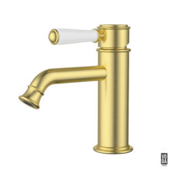 Cambridge Basin mixer with Ceramic Handle Brushed Gold
