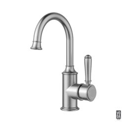 Cambridge Gooseneck Basin Mixer with Brass Handle Brushed Nickel
