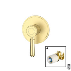 Cambridge Shower mixer with Brass Handle Set Brushed Gold