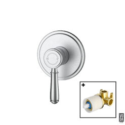Cambridge Shower mixer with Brass Handle Set Brushed Nickel