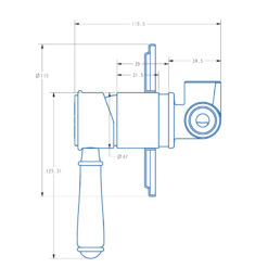 Alternative view of Cambridge Shower mixer with Ceramic Handle Trim Kit Only Brushed Nickel