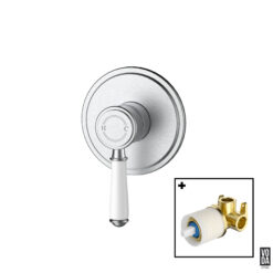 Cambridge Shower mixer with Ceramic Handle Set Brushed Nickel
