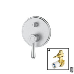 Cambridge Shower Mixer with Diverter with Brass Handle Set Brushed Nickel