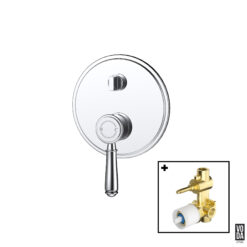 Cambridge Shower Mixer with Diverter with Brass Handle Set Chrome