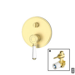 Cambridge Shower Mixer with Diverter with Ceramic Handle Set Brushed Gold