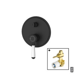 Cambridge Shower Mixer with Diverter with Ceramic Handle Set Matte Black