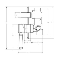 Alternative view of Cambridge Shower Mixer with Diverter with Ceramic Handle Trim Kit Only Matte Black