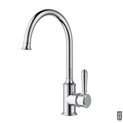 Cambridge Gooseneck Kitchen Sink Mixer with Brass Handle Chrome