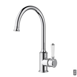 Cambridge Gooseneck Kitchen Sink Mixer with Ceramic Handle Chrome
