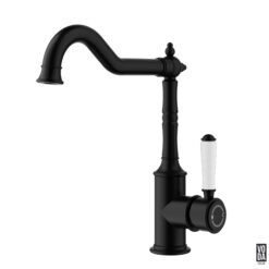 Cambridge Shepherds Crook Kitchen Sink Mixer with Ceramic Handle Matte Black