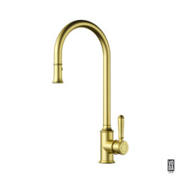 Cambridge Pull-out Kitchen Sink Mixer with Brass Handle Brushed Gold