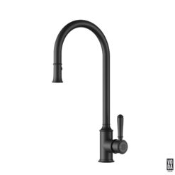 Cambridge Pull-out Kitchen Sink Mixer with Brass Handle Matte Black