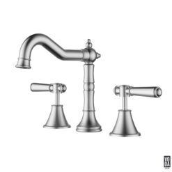 Cambridge 3 Piece Basin Mixer Set with Brass Handle Brushed Nickel