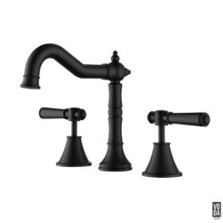 Cambridge 3 Piece Basin Mixer Set with Brass Handle Matte Black