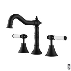 Cambridge 3 Piece Basin Mixer Set with Ceramic Handle Matte Black