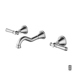 Cambridge Wall Basin/Bath Set with Brass Handle Brushed Nickel