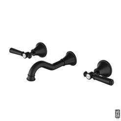 Cambridge Wall Basin/Bath Set with Brass Handle Matte Black