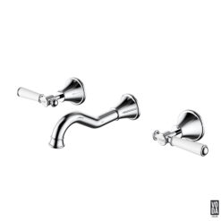 Cambridge Wall Basin/Bath Set with Ceramic Handle Chrome