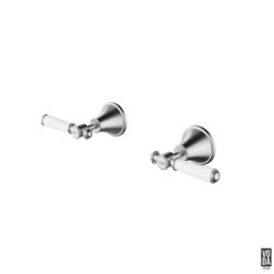 Cambridge Wall Top Assemblies with Ceramic Handle Brushed Nickel