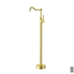 Cambridge Floor Standing Bath Filler Mixer with Brass Handle Brushed Gold