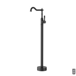 Cambridge Floor Standing Bath Filler Mixer with Brass Handle Matte Black