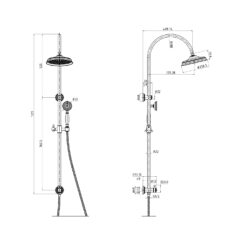 Alternative view of Cambridge 2 in 1 Twin shower With Brushed Gold hand piece
