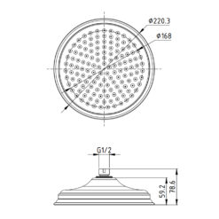 Alternative view of Cambridge Shower Rose Chrome