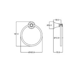 Alternative view of Cambridge Towel Ring Brushed Nickel