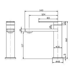 Alternative view of Espresso Basin Mixer Matte Black