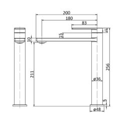 Alternative view of Espresso Tall Basin Mixer Chrome